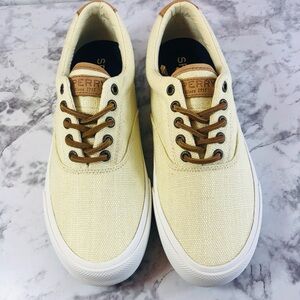 Sperry Striper II CVO Hemp Ivory STS24176  Mens Shoes Size 8 .
